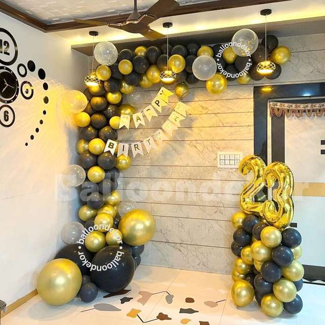 simple balloon decoration at home for birthday