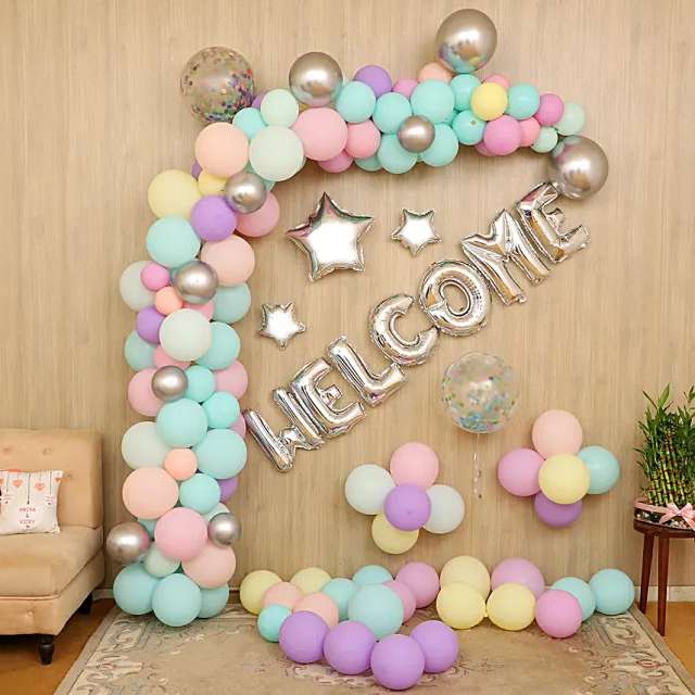 balloon decoration for baby welcome at home