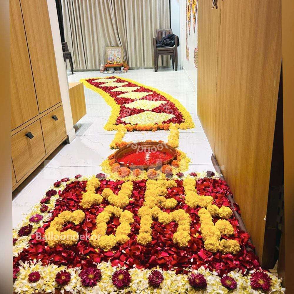 Flower Entrance Decoration for welcoming newborn baby girl