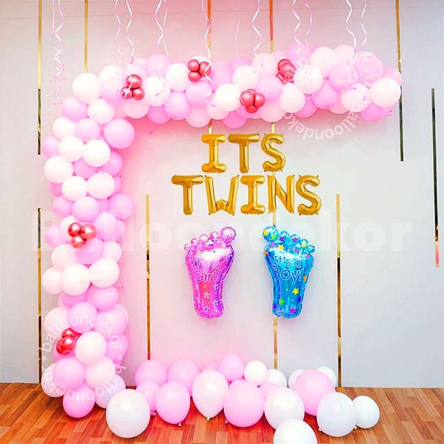 Balloon Decoration for Twins Baby welcome at Home