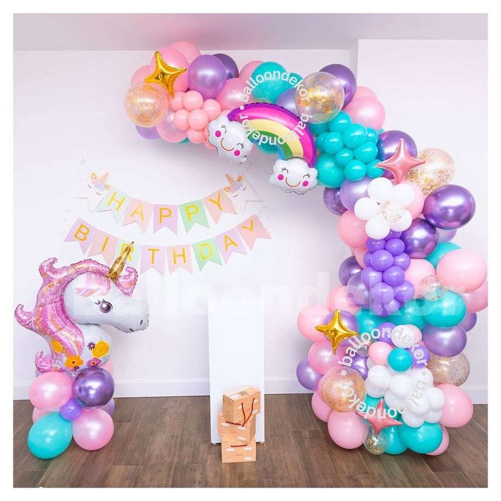 Unicorn Theme Birthday Arch Decorations