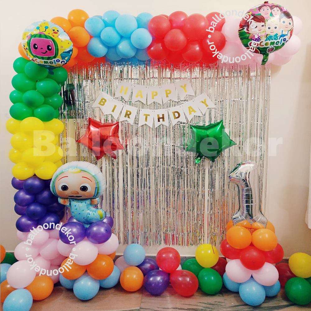 Simple Cocomelon Theme Birthday Decorations