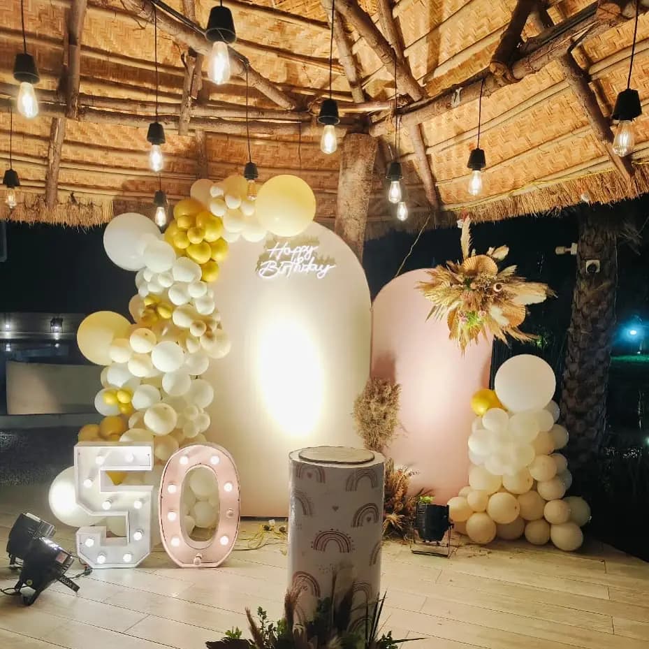 Luxury Birthday Backdrop Setup