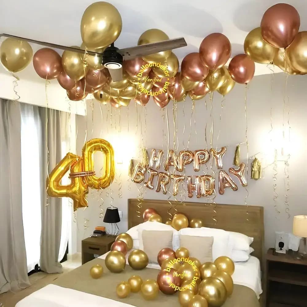Happy Birthday Rose Gold Decoration