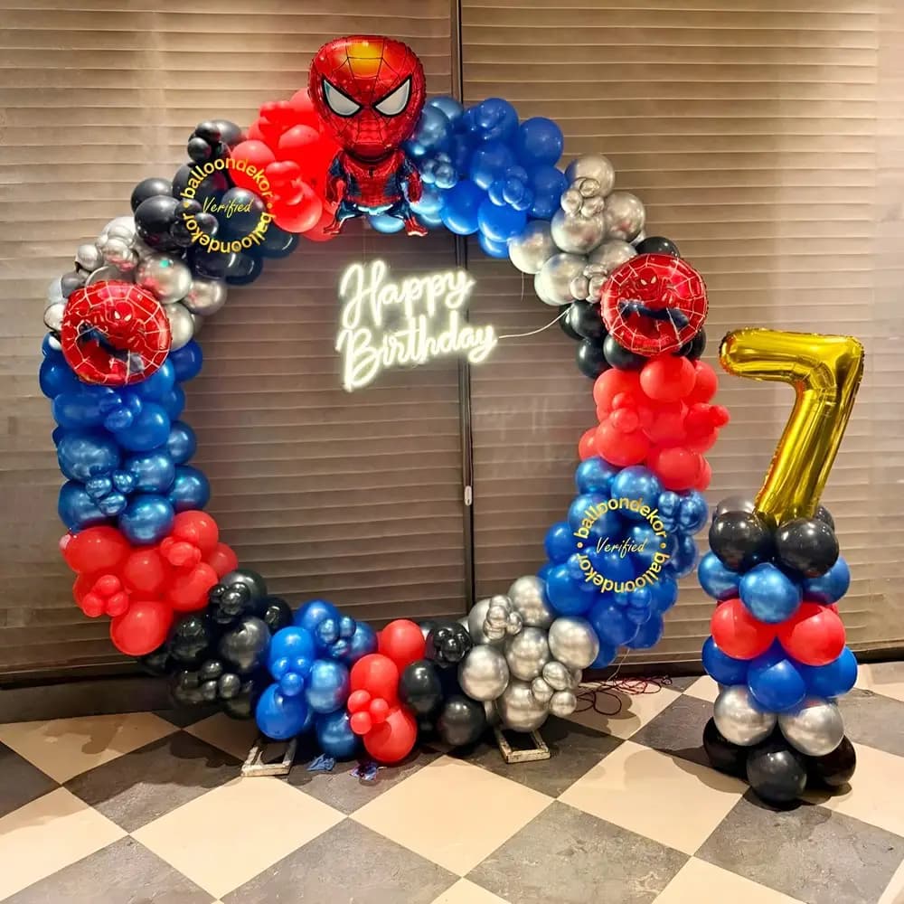 Spiderman Birthday Balloon Backdrop