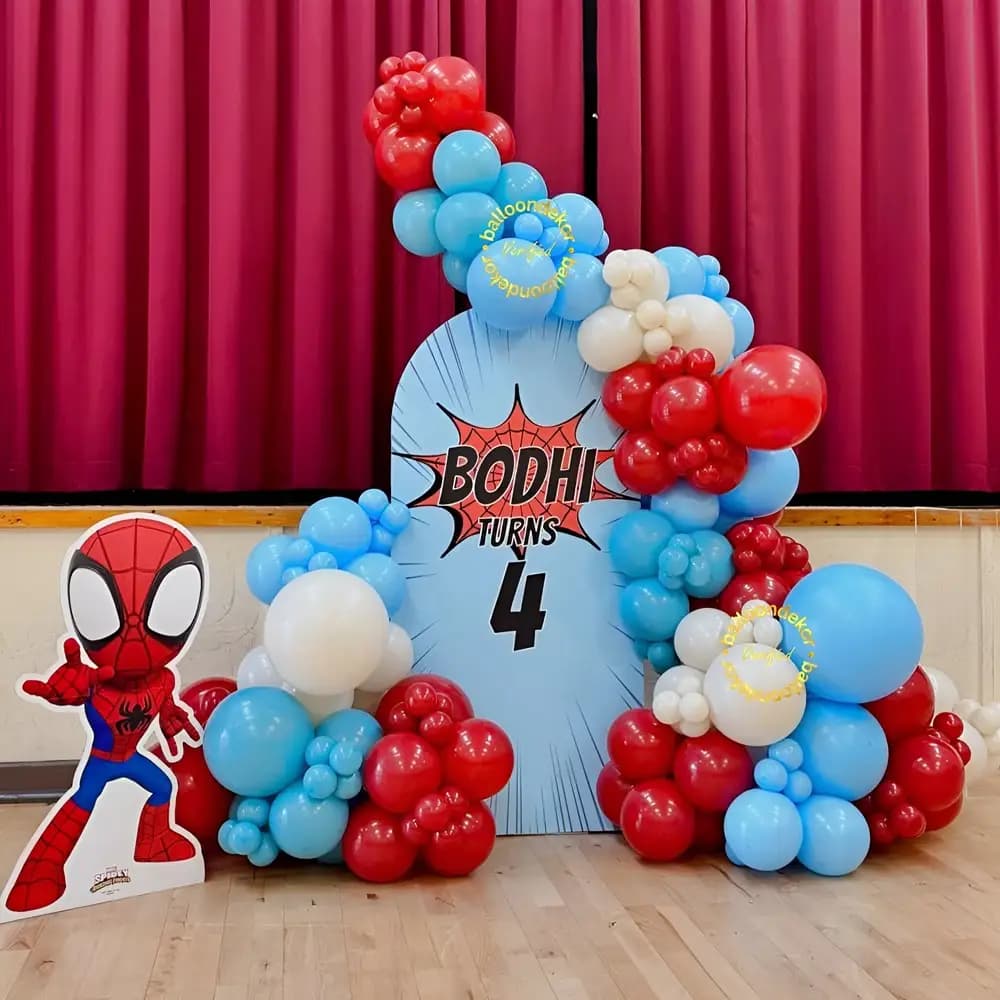 Spider Hero Birthday Balloon Backdrop