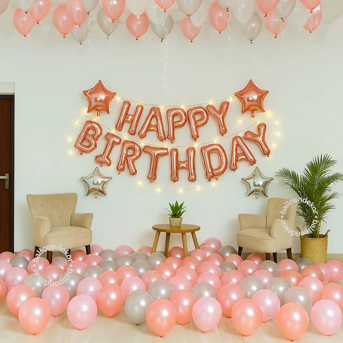 Rose Gold Birthday Home Decor