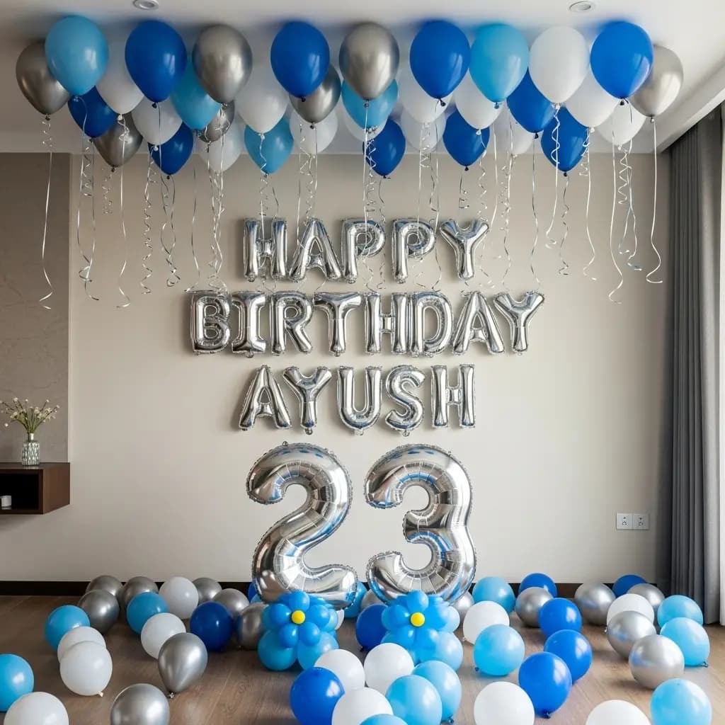 Simple Birthday Setup  on Wall