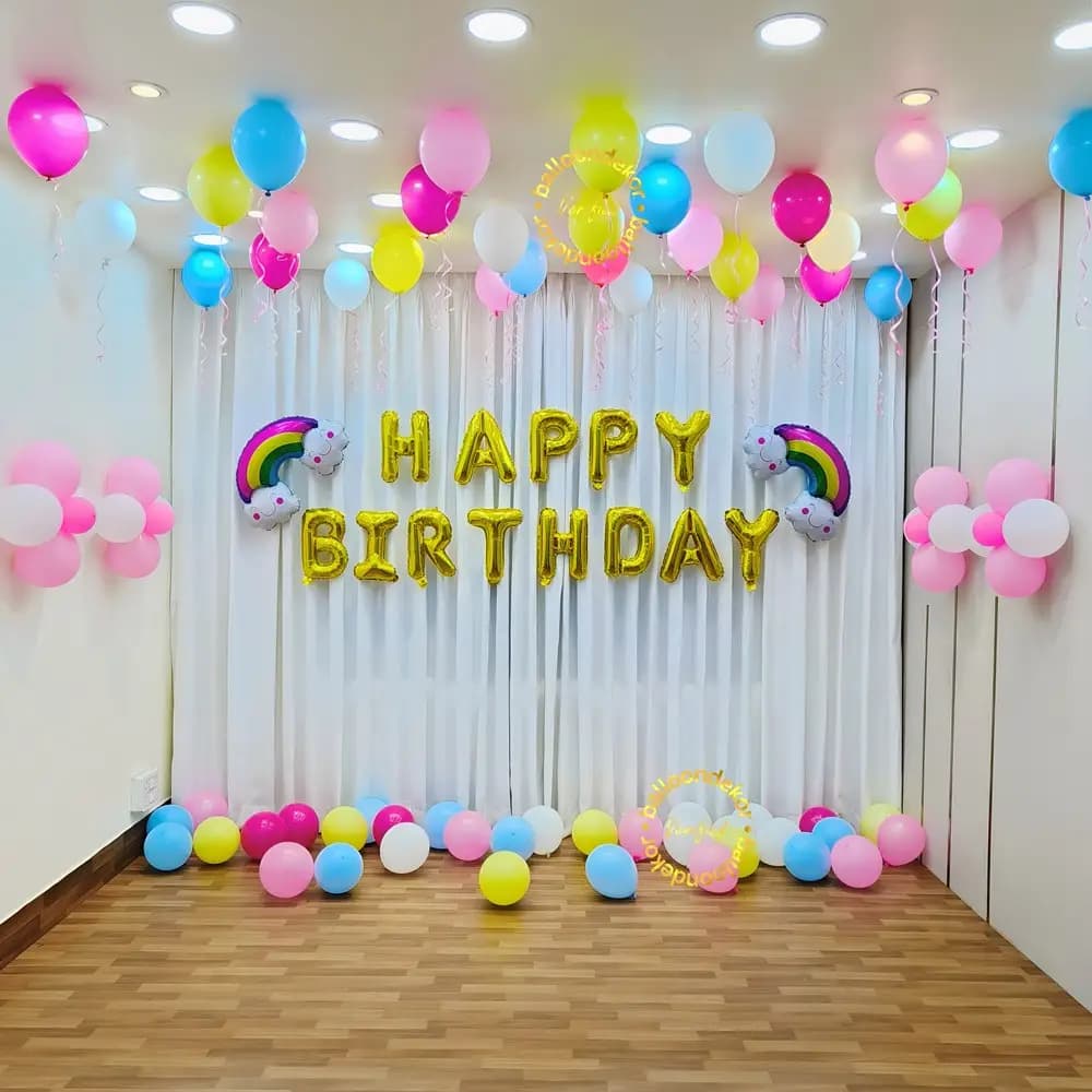 Simple Rainbow Birthday Decoration