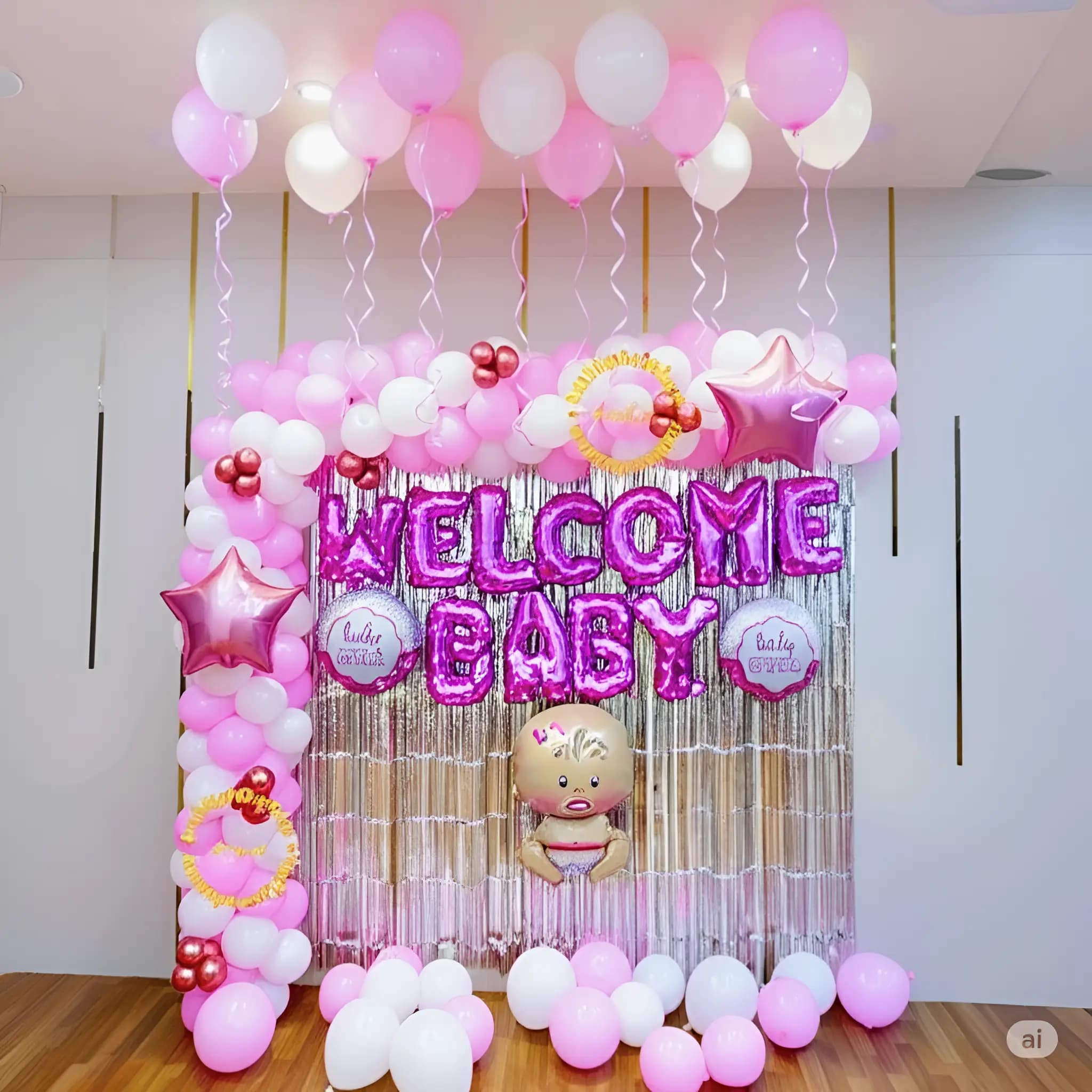 Simple Welcome Baby Wall Setup