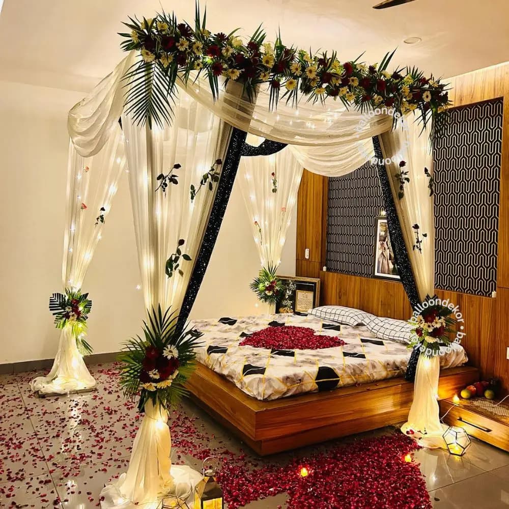 Canopy Style First Night Bed Decoration