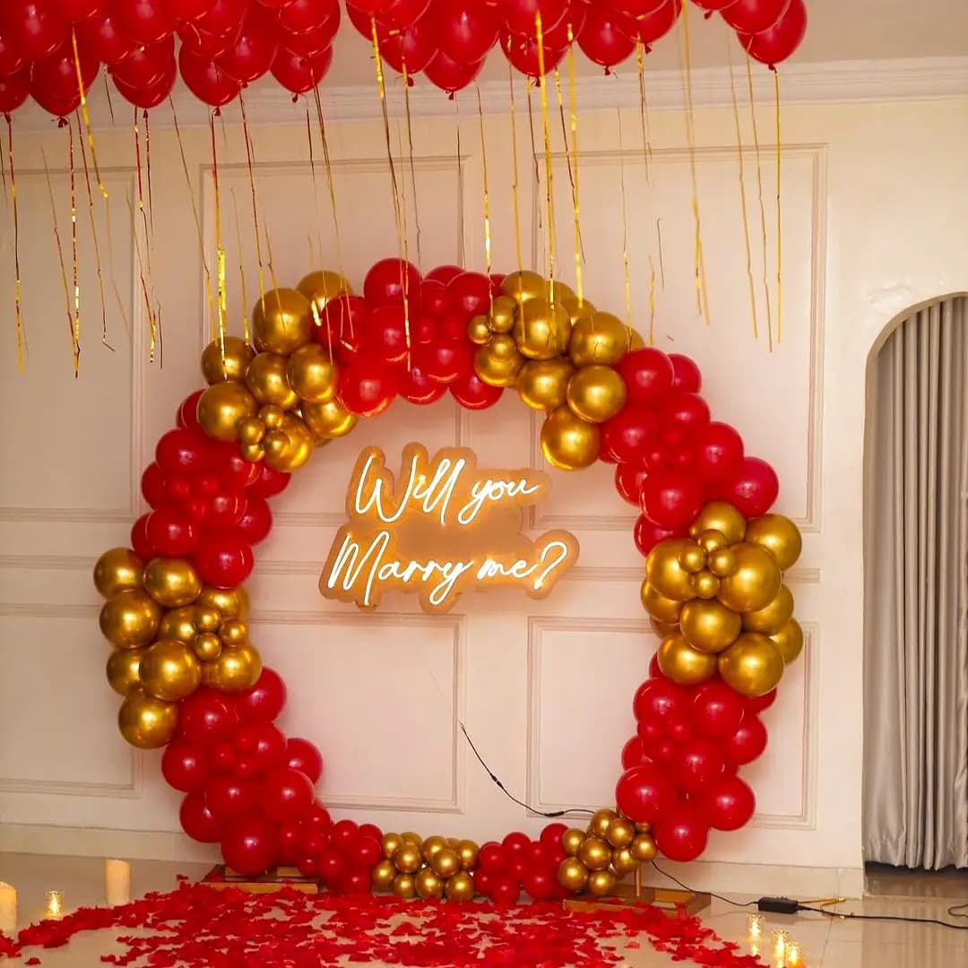 Romantic Proposal Balloon Backdrop