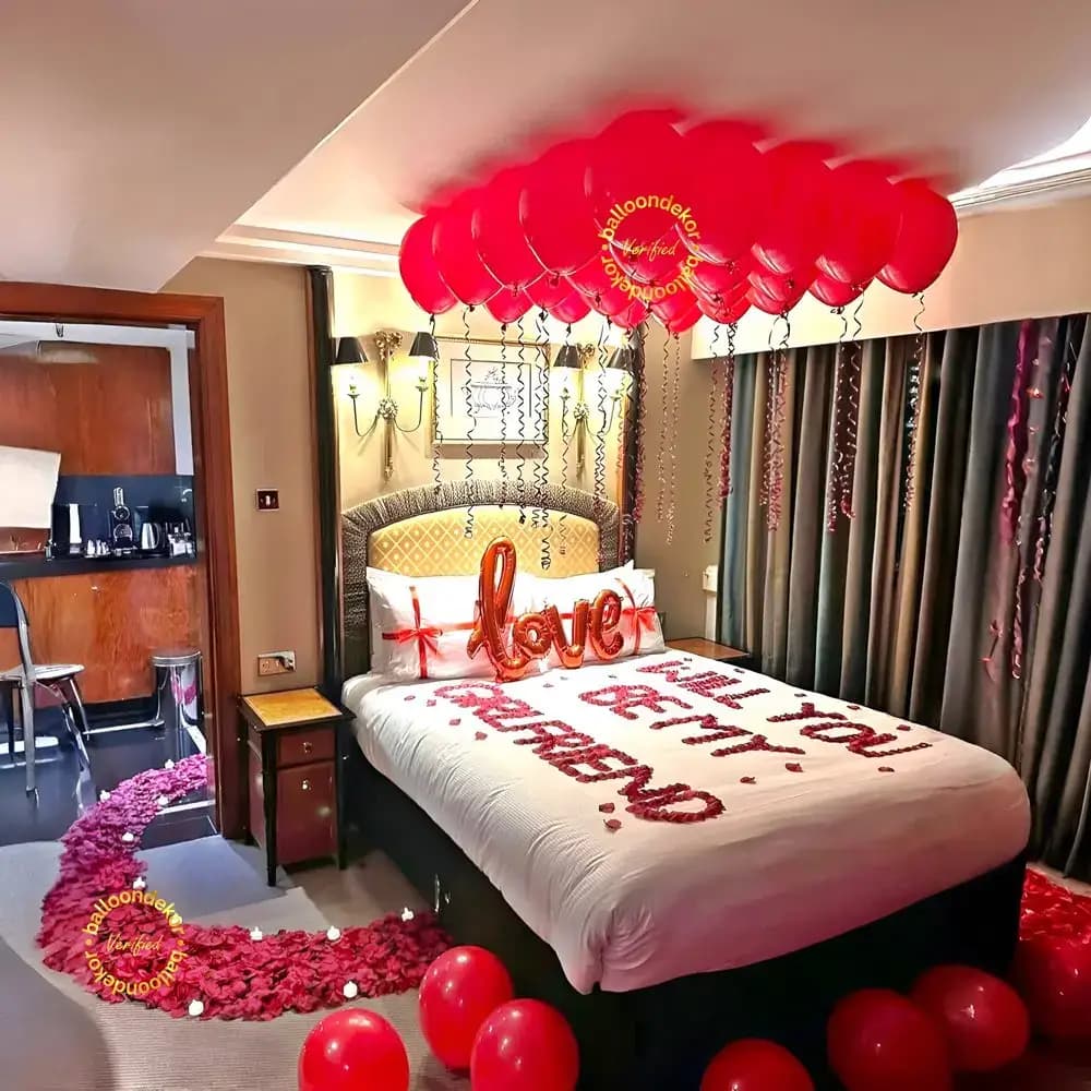 Romantic Proposal Balloon & Floral Surprise