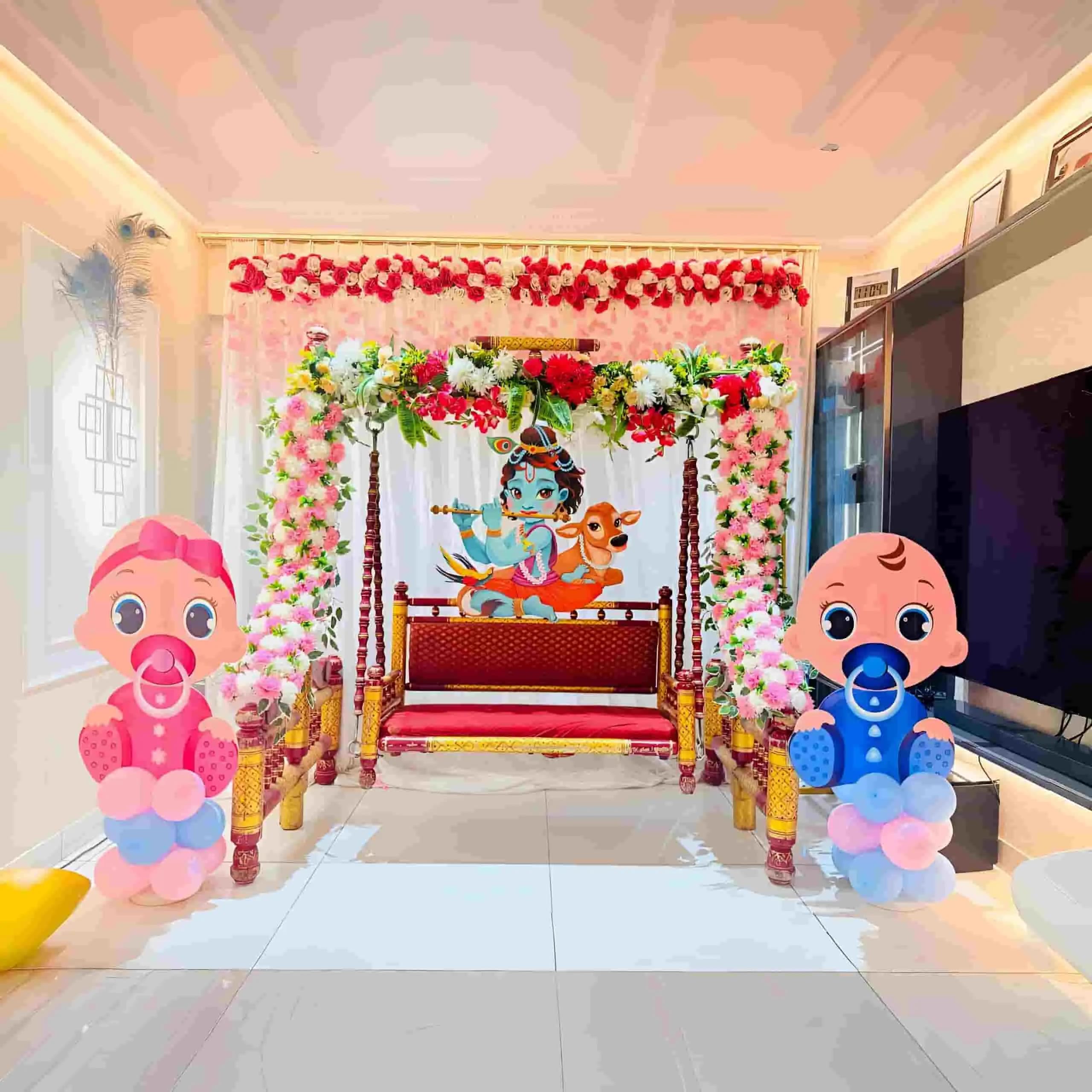 Krishna Theme Baby Shower Decor