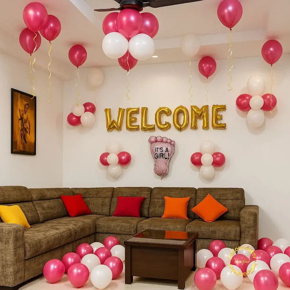 Simple Welcome Decor for Baby Girl