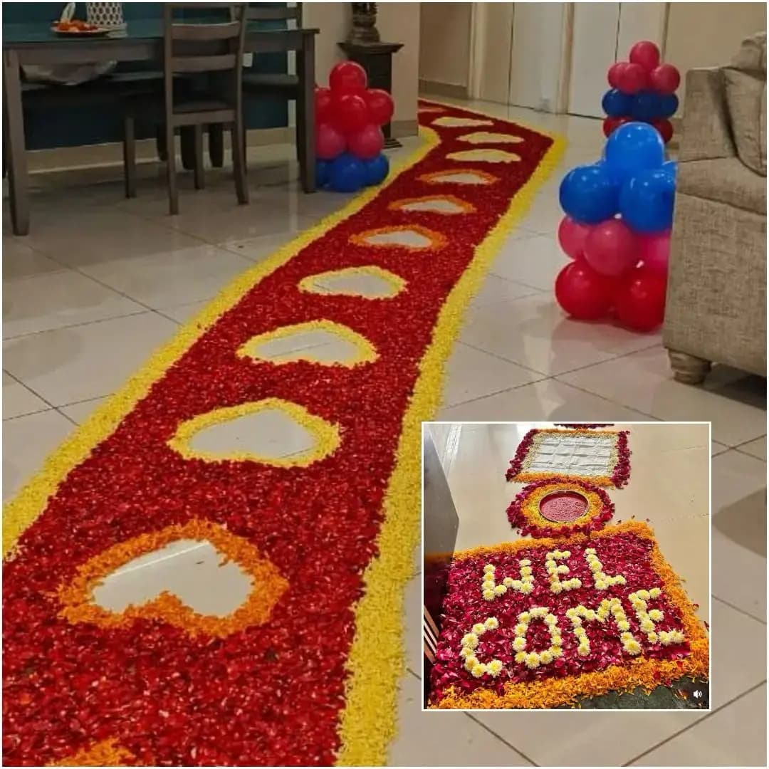 Floral Heart Welcome Pathway