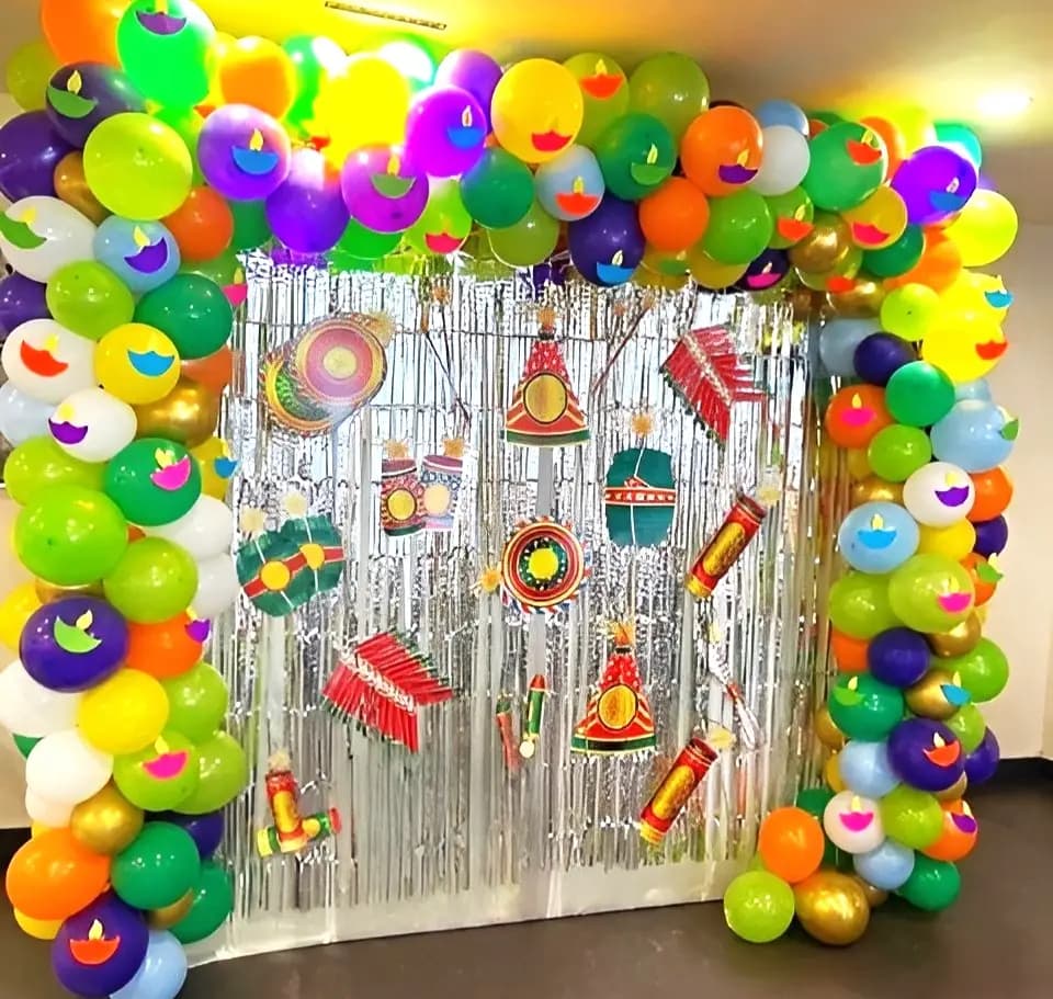 Pop of Diwali Balloon Wall Decoration
