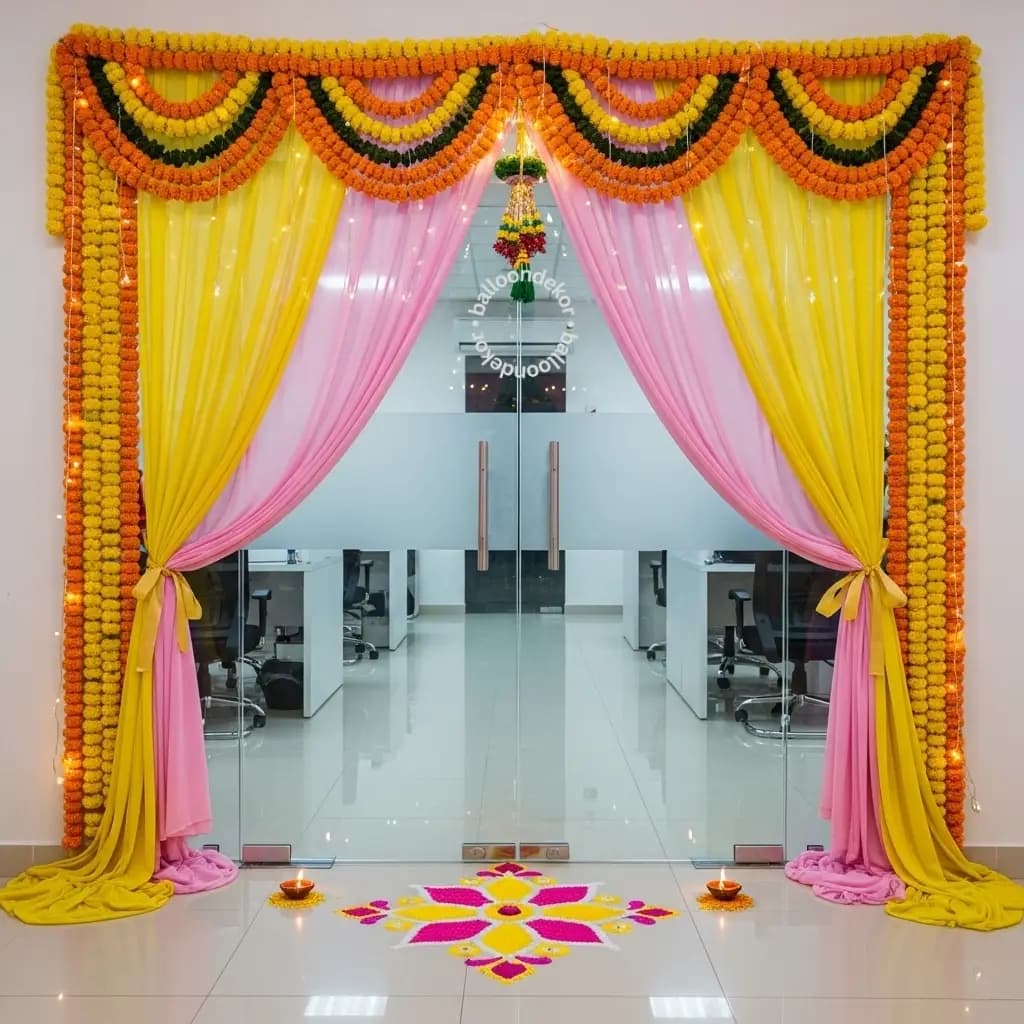 Premium Diwali Office Entrance Gate Setup