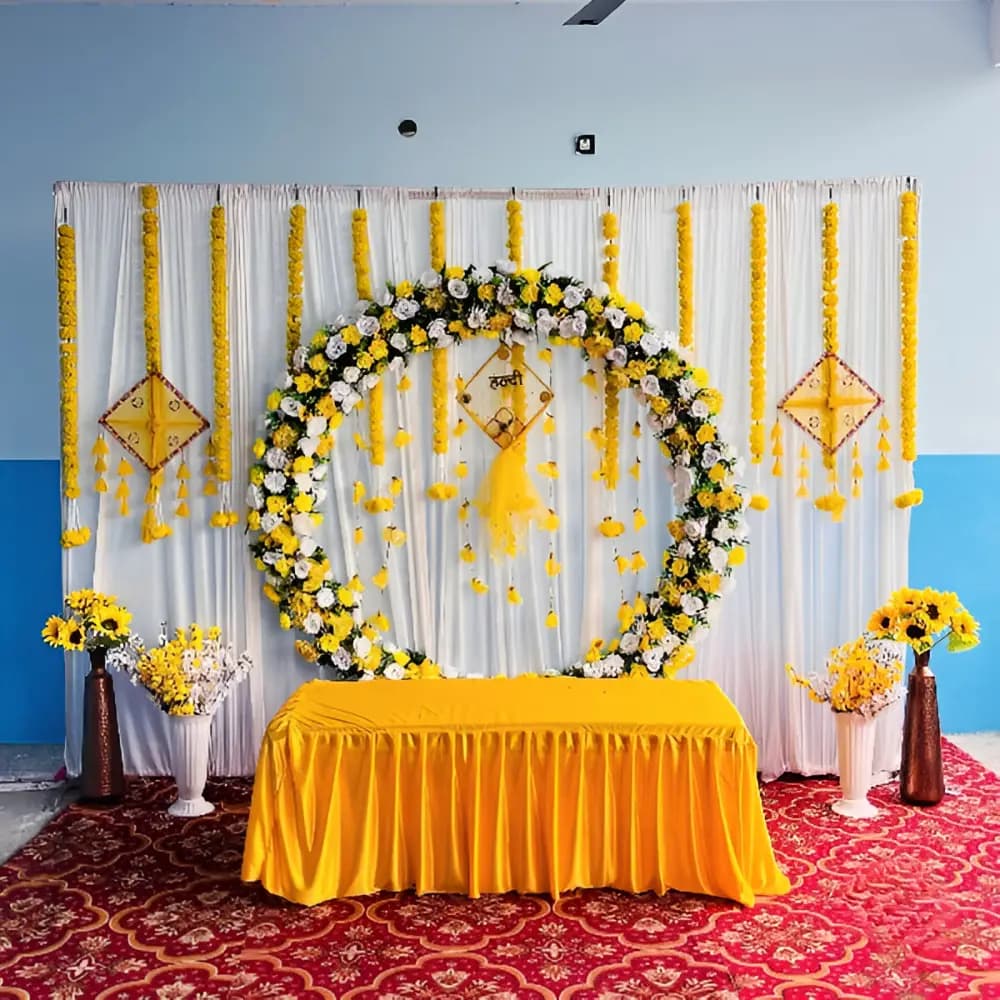 Floral Frenzy Haldi Decoration