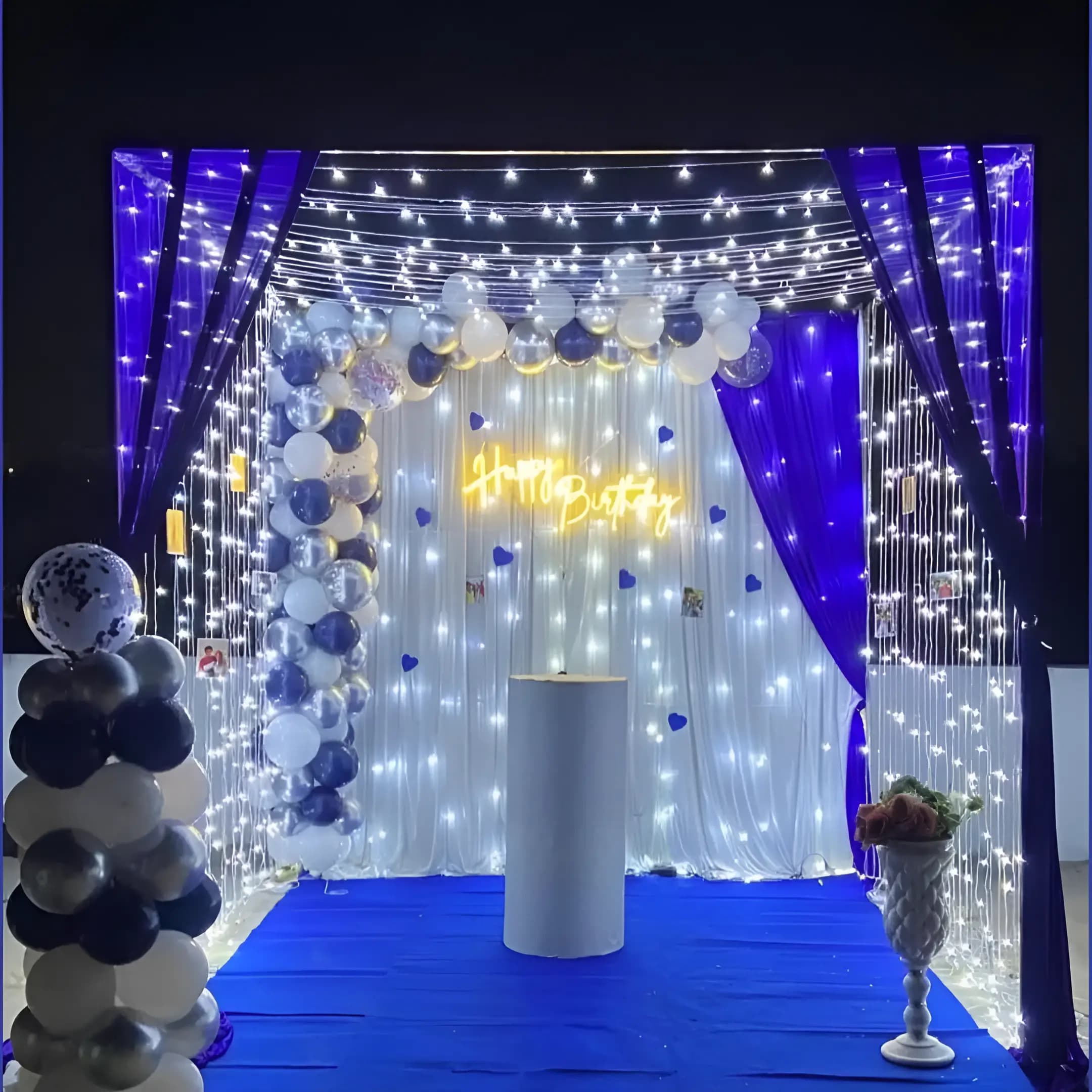 Elegant Terrace Birthday Setup