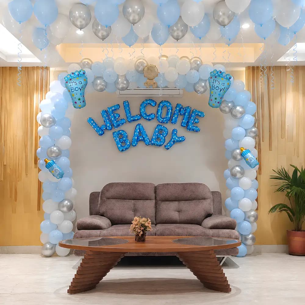Blue & White Decoration for Welcome Baby