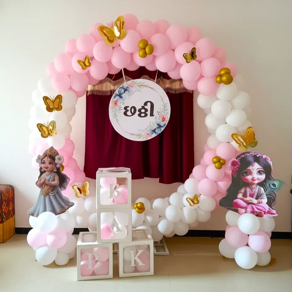 Newborn Chathi Balloon Decoration
