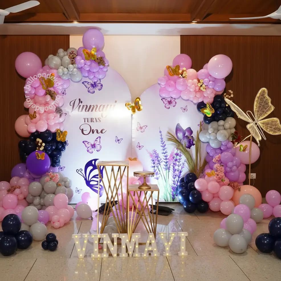 Butterfly Theme Kids Birthday Setup