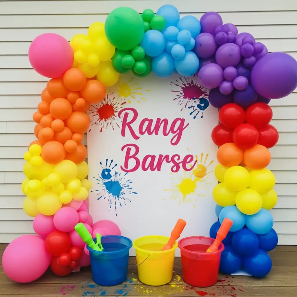 Customized Backdrop Holi Decoration
