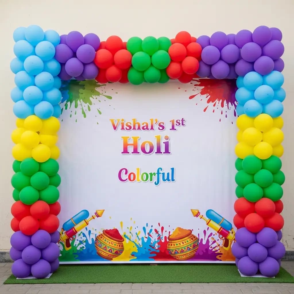 Holi Balloon Decor for Outdoor Party