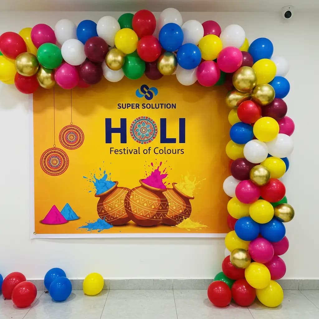 Holi Balloon Decor for Corporate Party