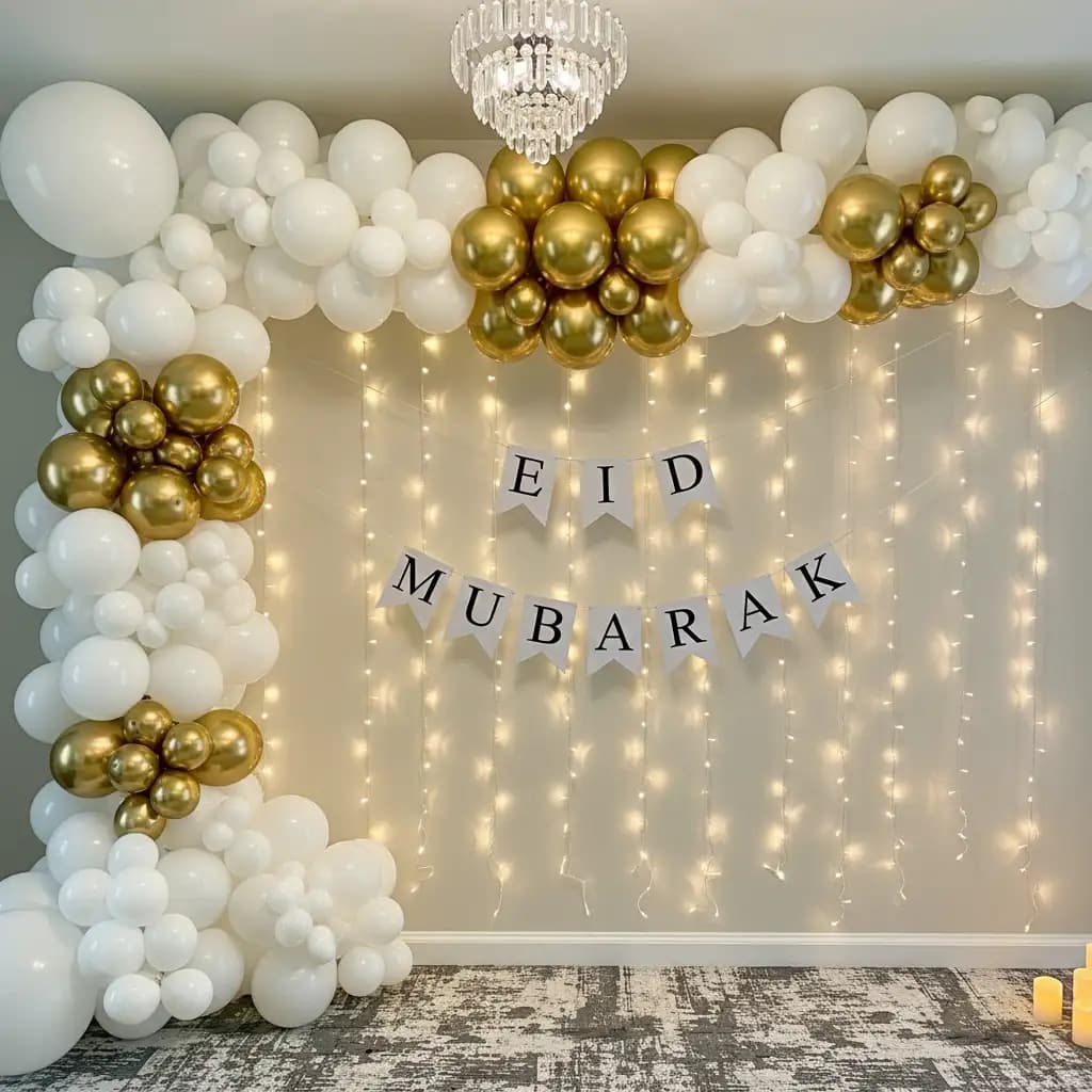 Eid Balloon Arch Decoration Setup