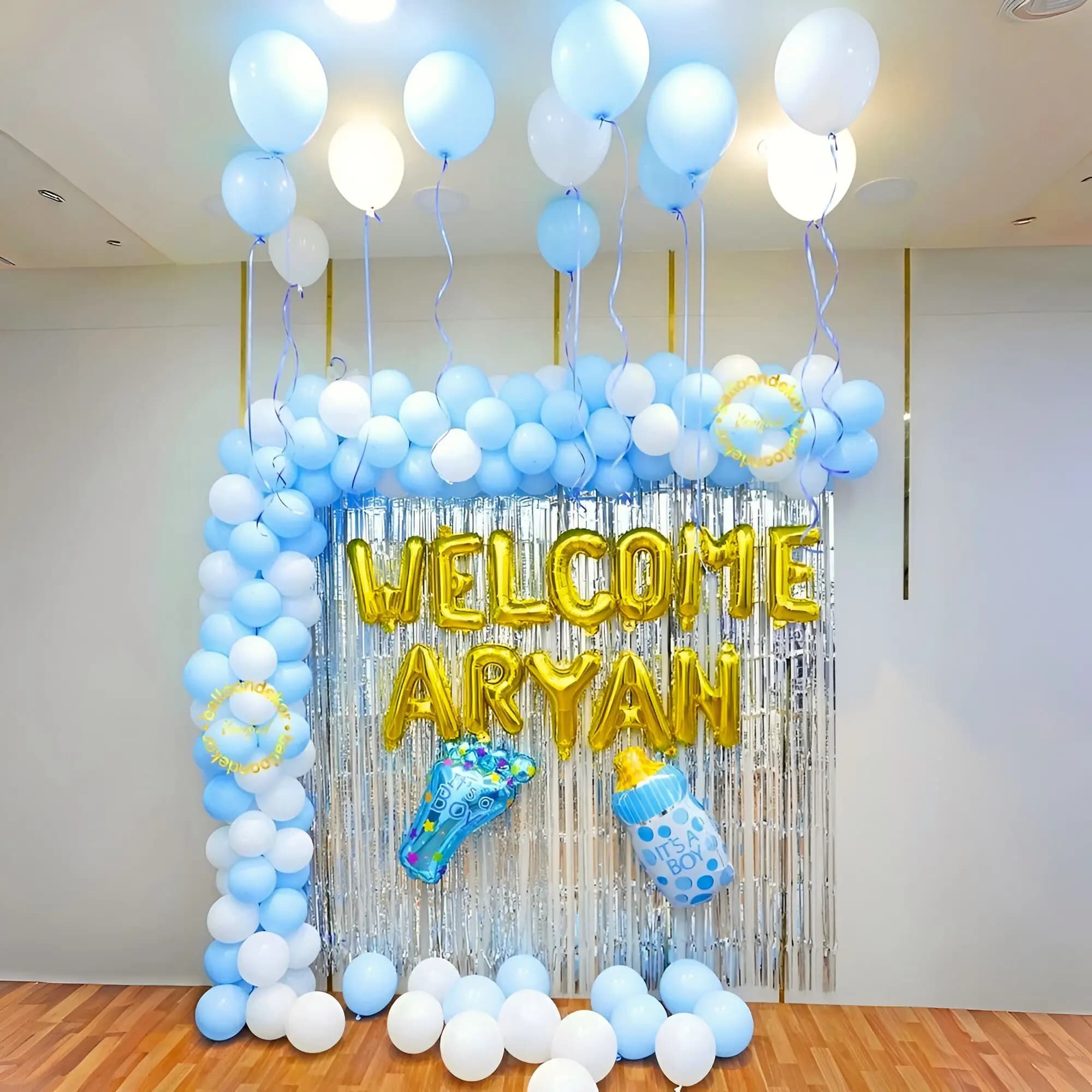 Balloon Setup for Baby Boy