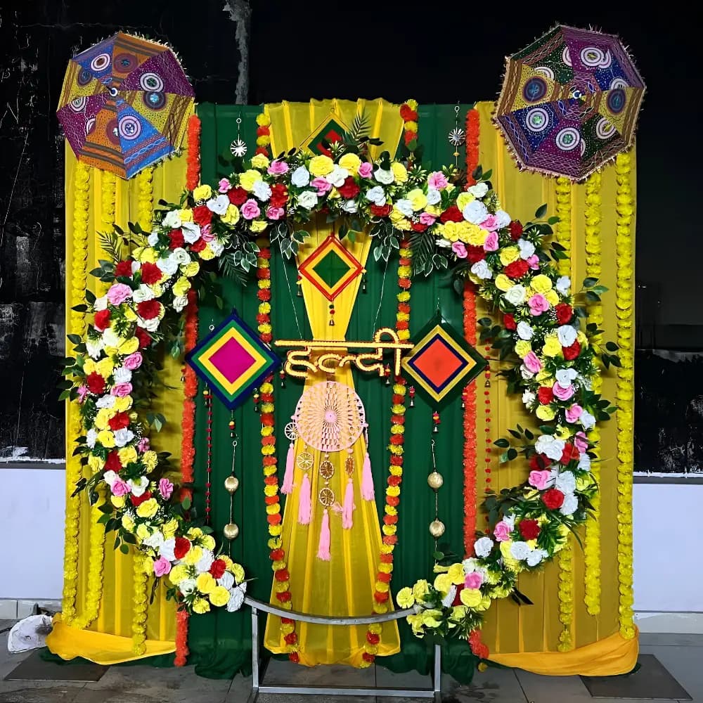 Rooftop Haldi Decoration