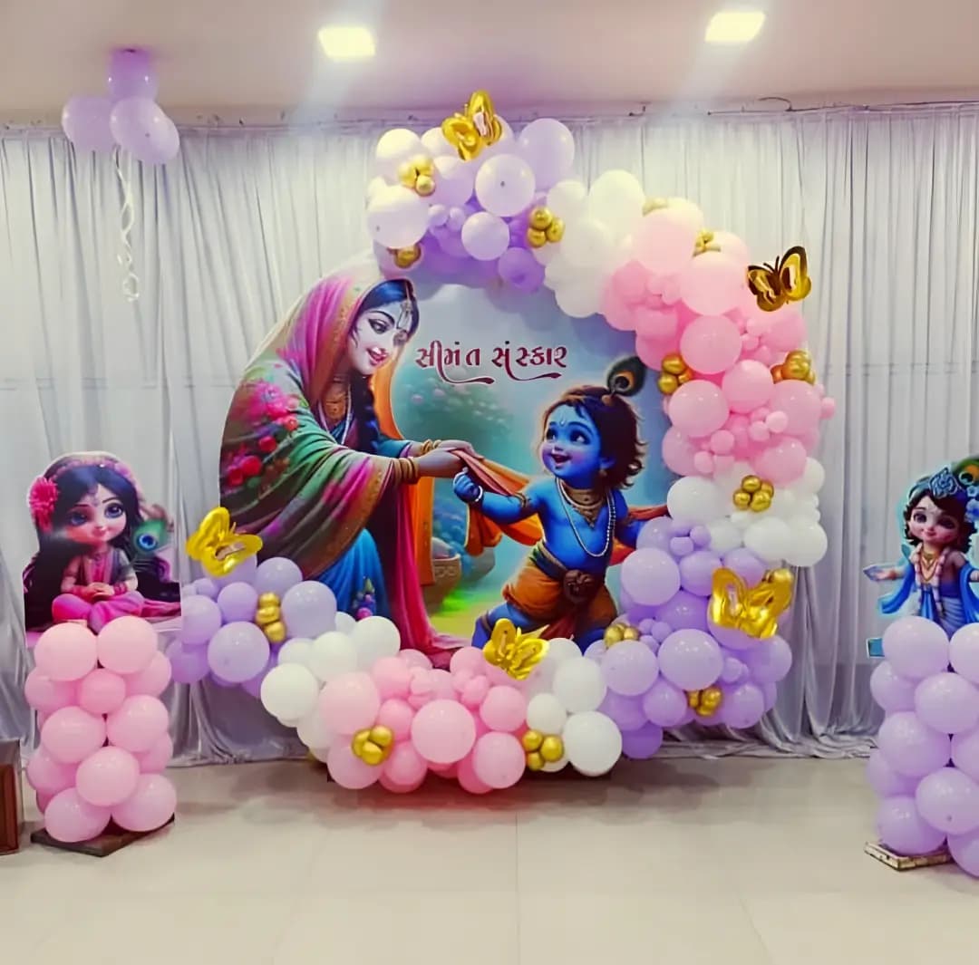 Baby Chathi Backdrop Decoration