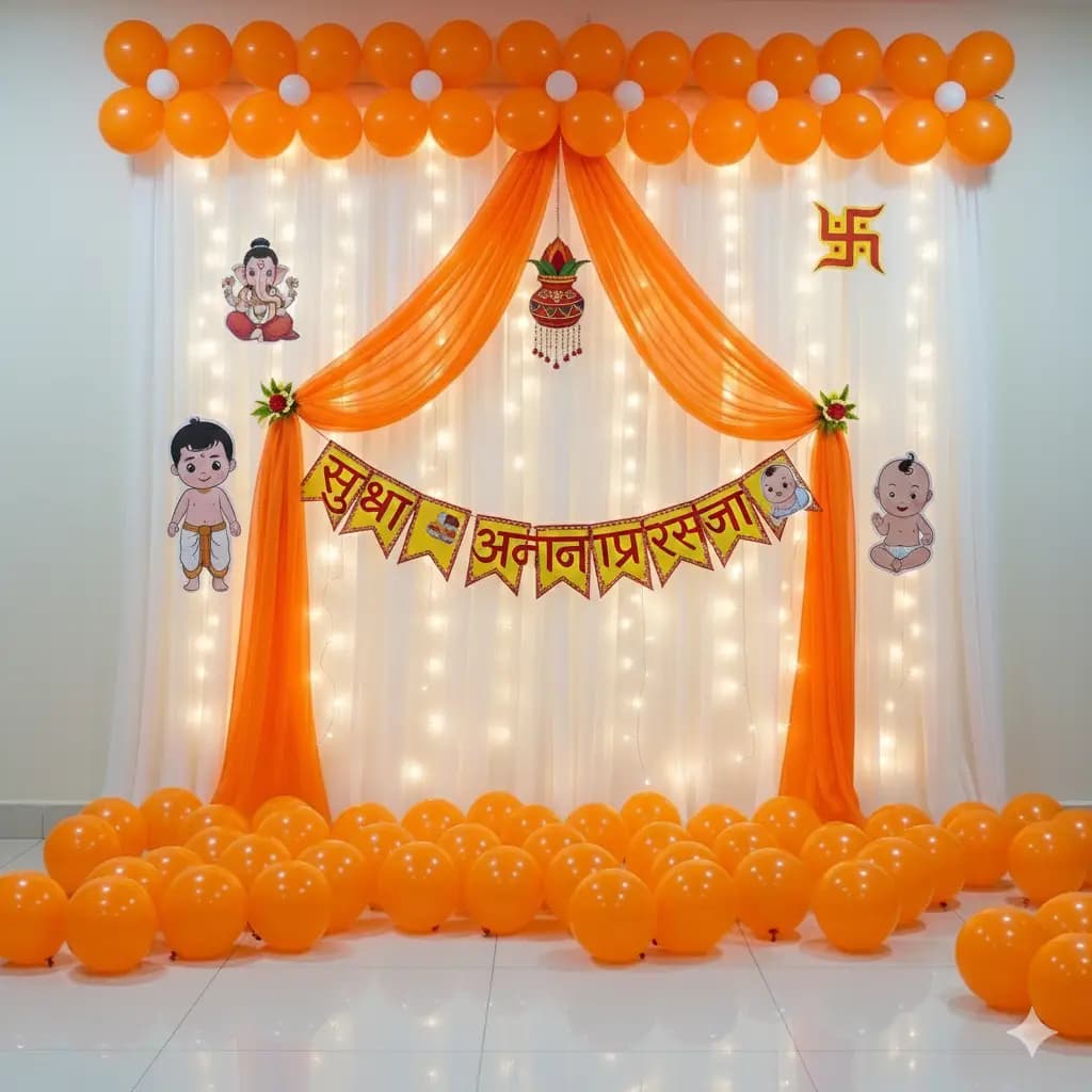 Simple Annaprashan Balloon Decor