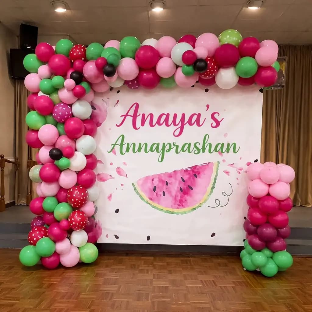 Watermelon Theme Annaprashan Decor