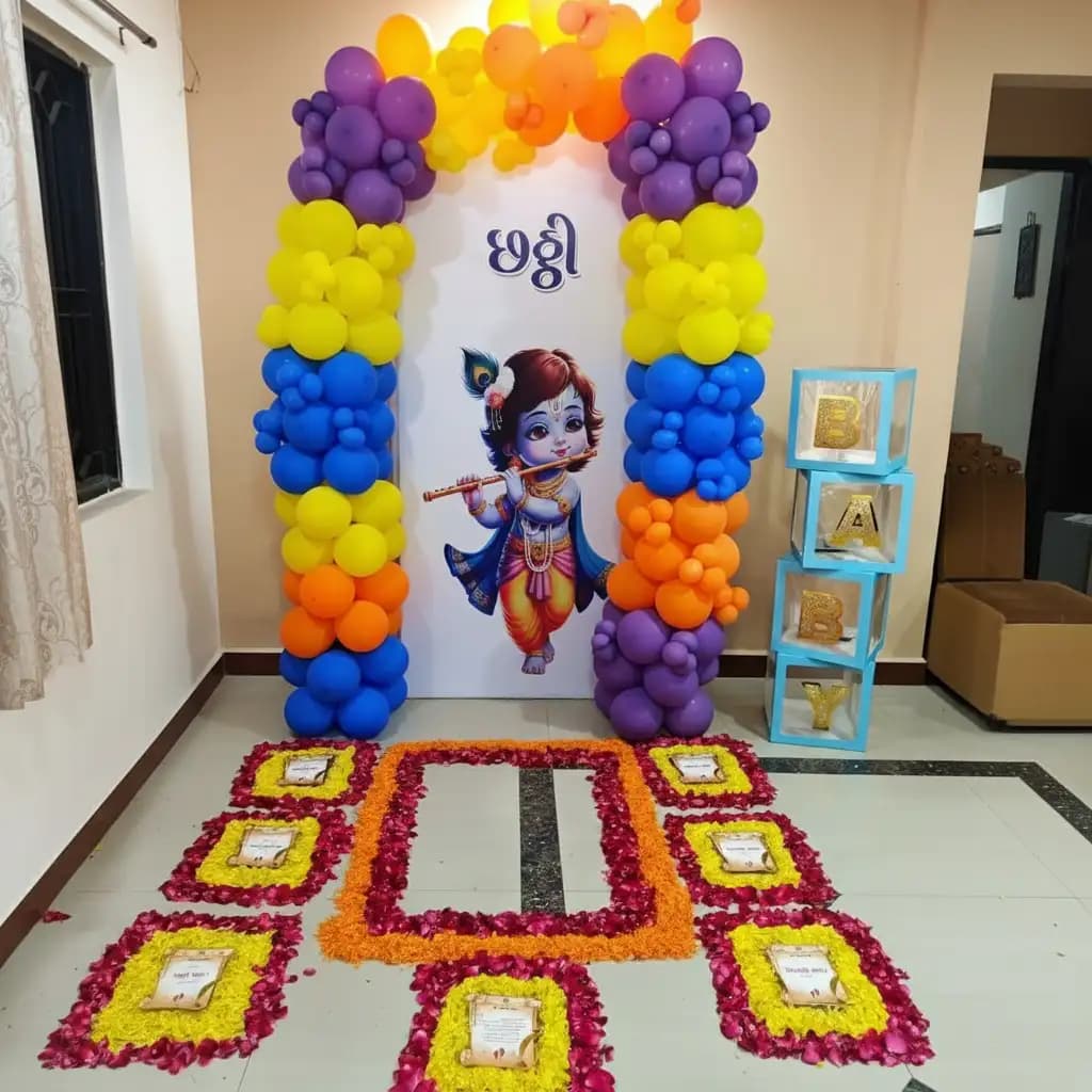 Chathi Ceremony Balloon Decoration